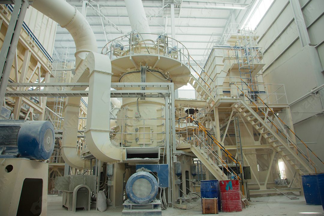 Close-up of alumina powder production process