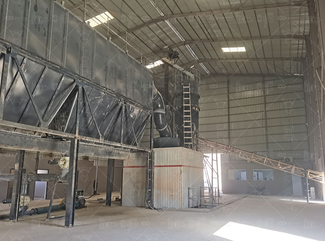 Diagram illustrating the internal airflow and classification process within the MW880 micro powder mill.