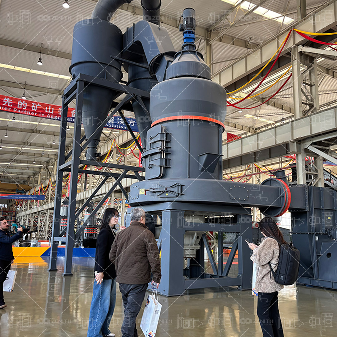 Modern Raymond Mill installation in a gypsum processing plant showing compact layout.