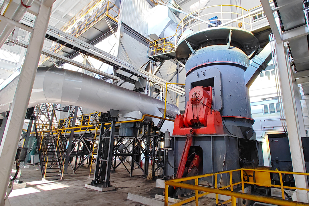 A large-scale industrial installation of a Zenith LM Vertical Mill processing tailings in an outdoor setting.