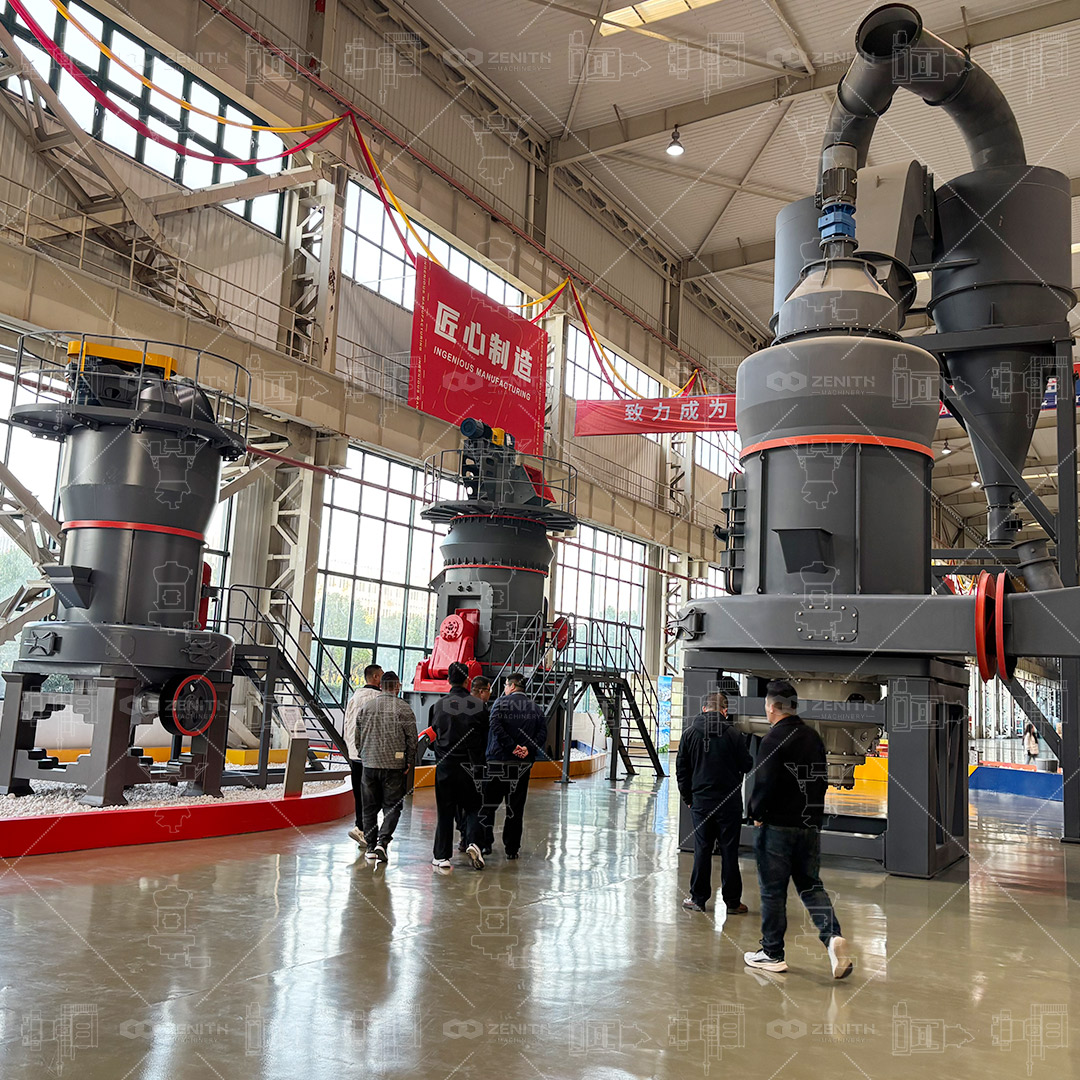 Bags of finished calcium powder from the grinding production line ready for shipment