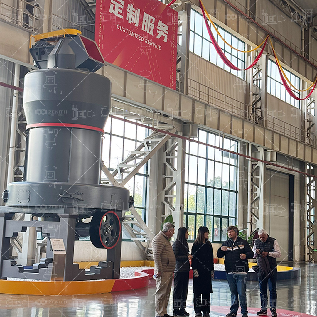 Internal view of MTW trapezium mill showing grinding roller and ring
