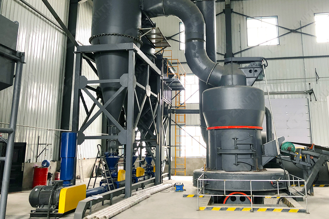 Finished basalt powder collected from Zenith grinding mill, showing uniform particle size and high purity