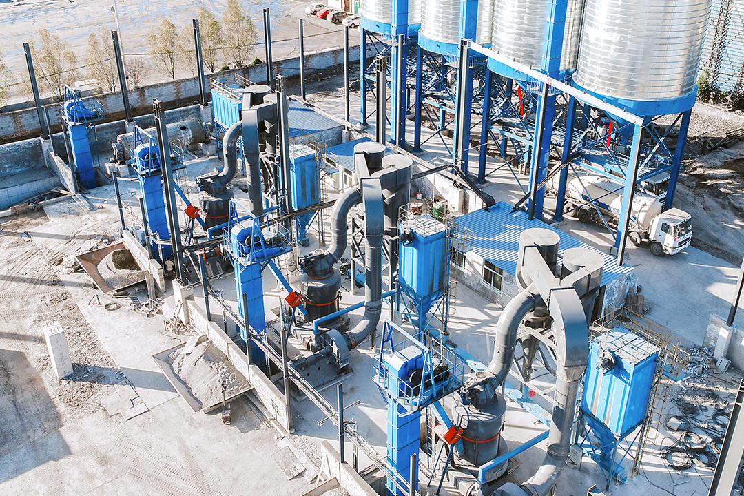 Large limestone crusher setup for calcium oxide production at a Russian industrial site
