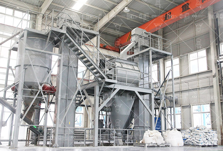 Zenith MTW European Trapezium Mill installed in a grinding plant, showing main machine and auxiliary equipment