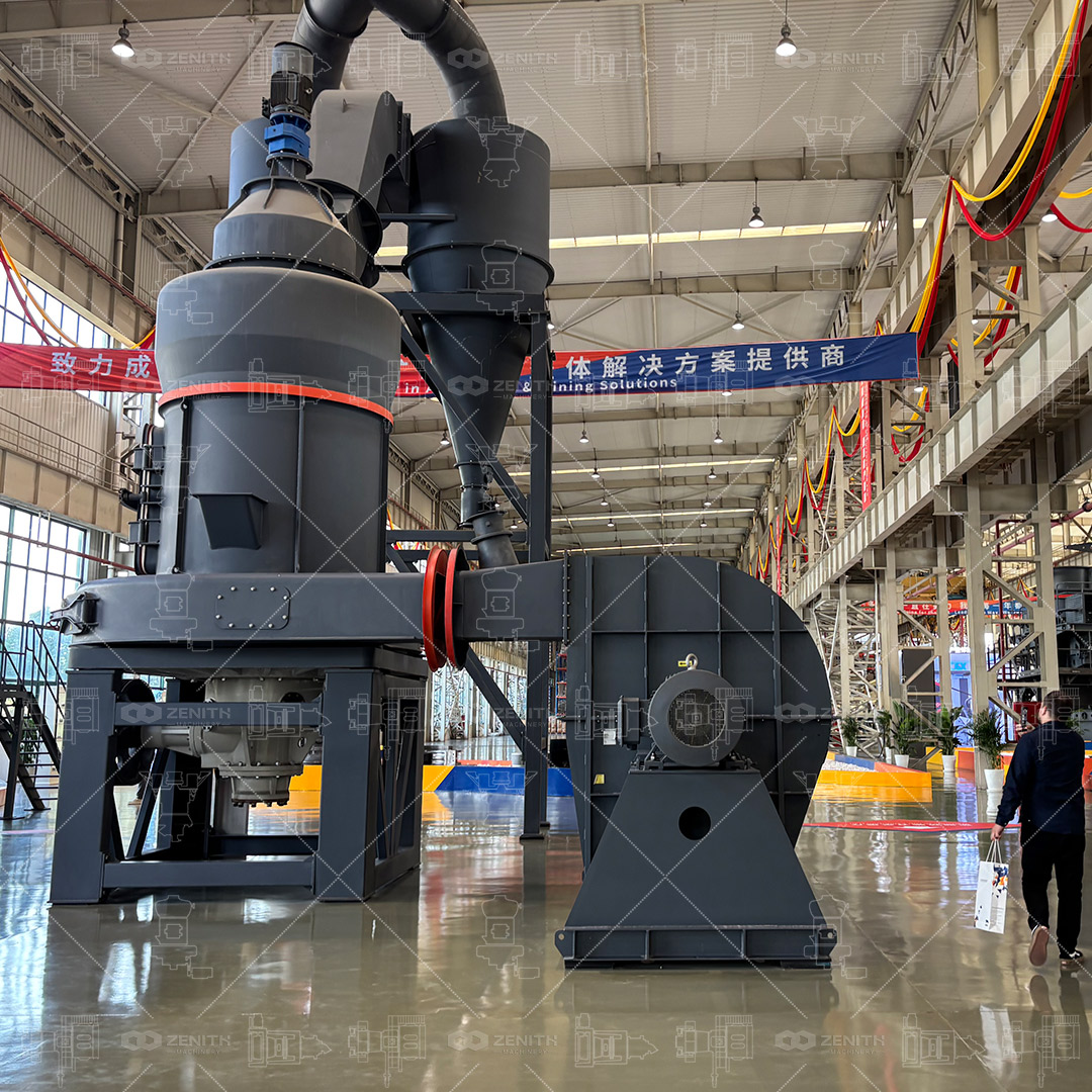 LM130 grinding limestone into 200 mesh powder at 50 tonnes per hour
