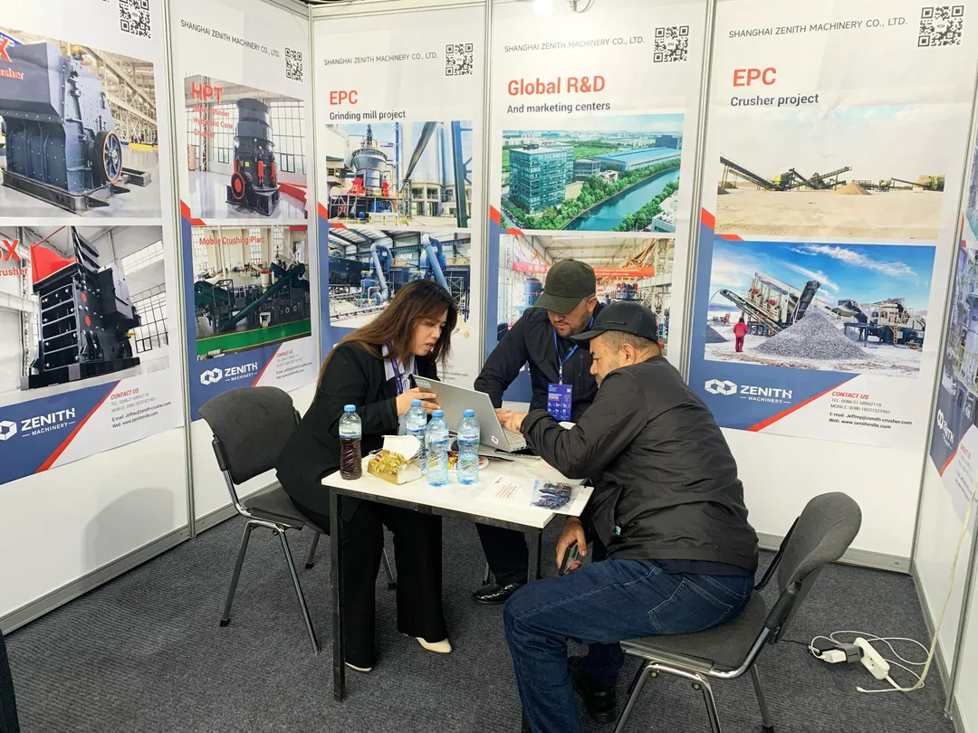 ZENITH exhibition booth with product banners at UzMiningExpo 2026