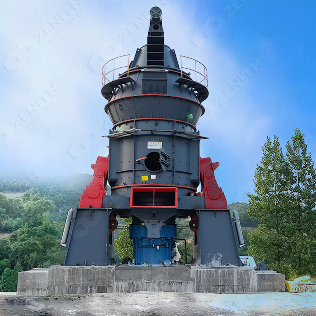 Vertical roller mill grinding table and rollers for quicklime processing