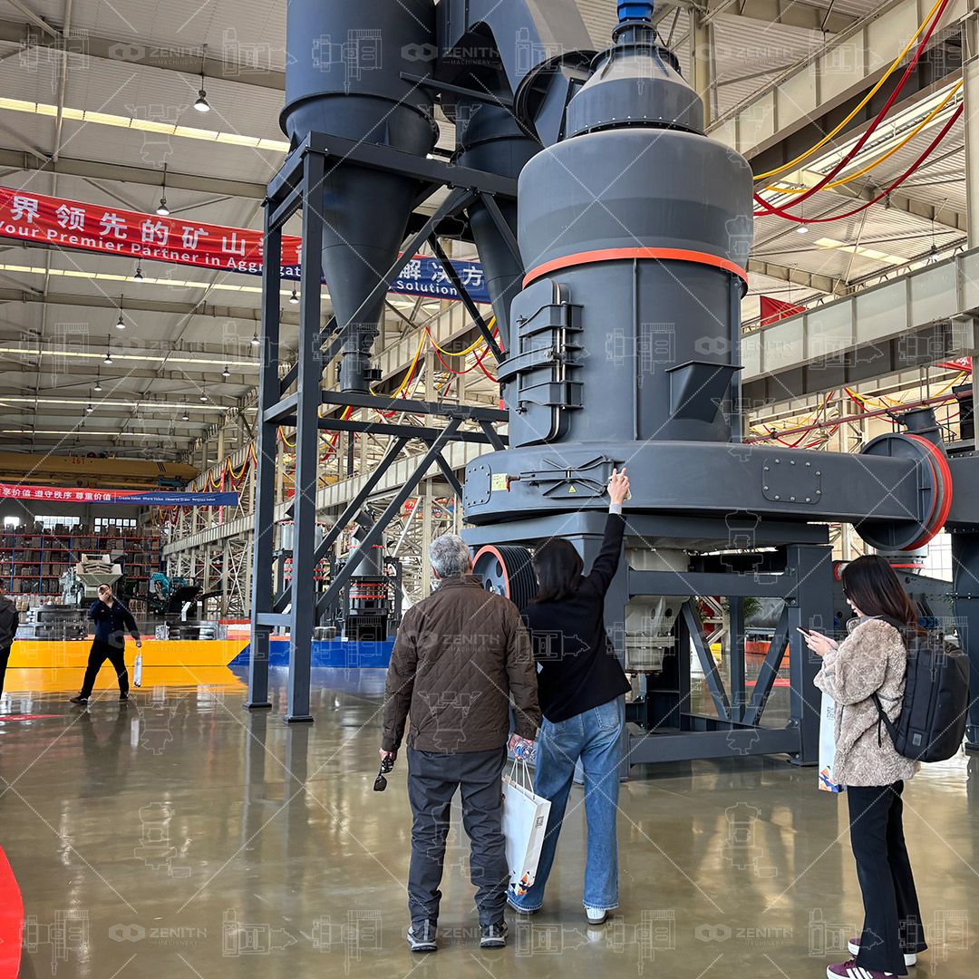Industrial gypsum powder processing line with Raymond mill and dust collector