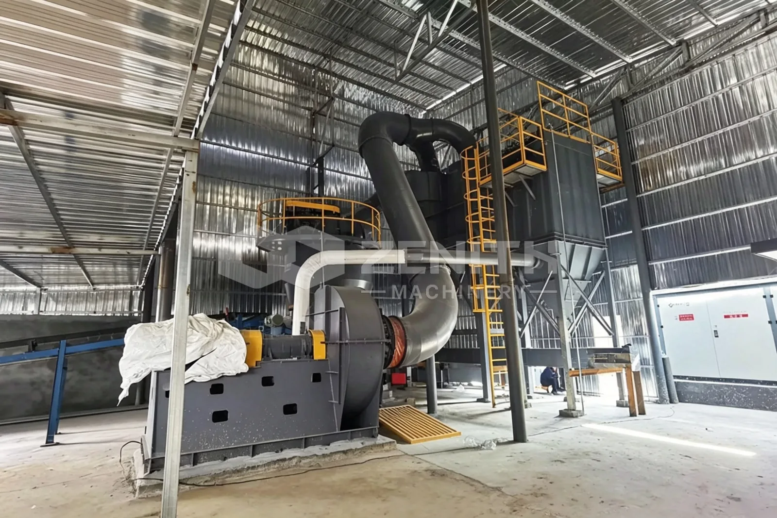 MTW178G grinding line and cyclone dust collectors after commissioning