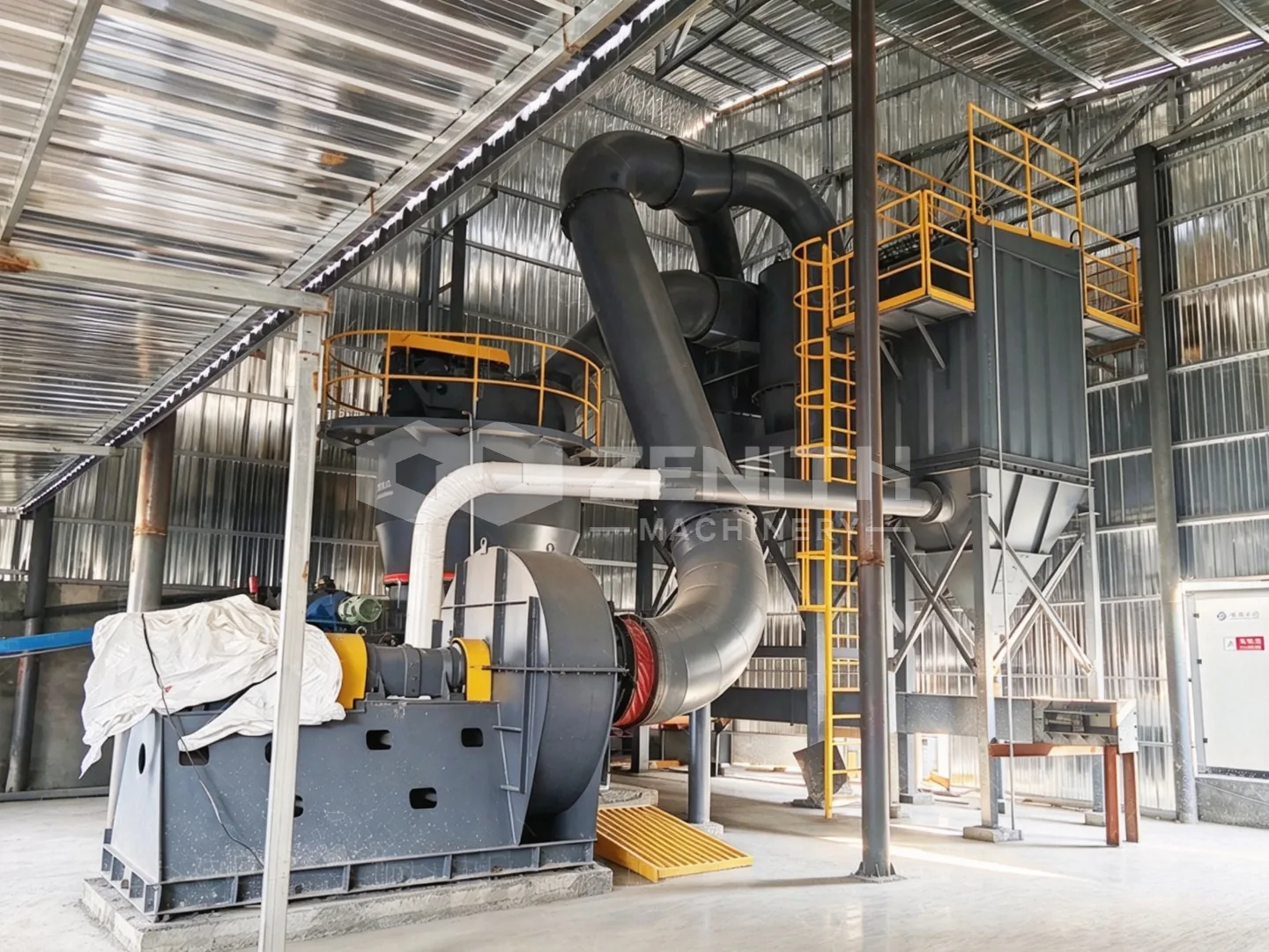 MTW178G line view showing the cyclone tower and ducting after the closed-circuit trial