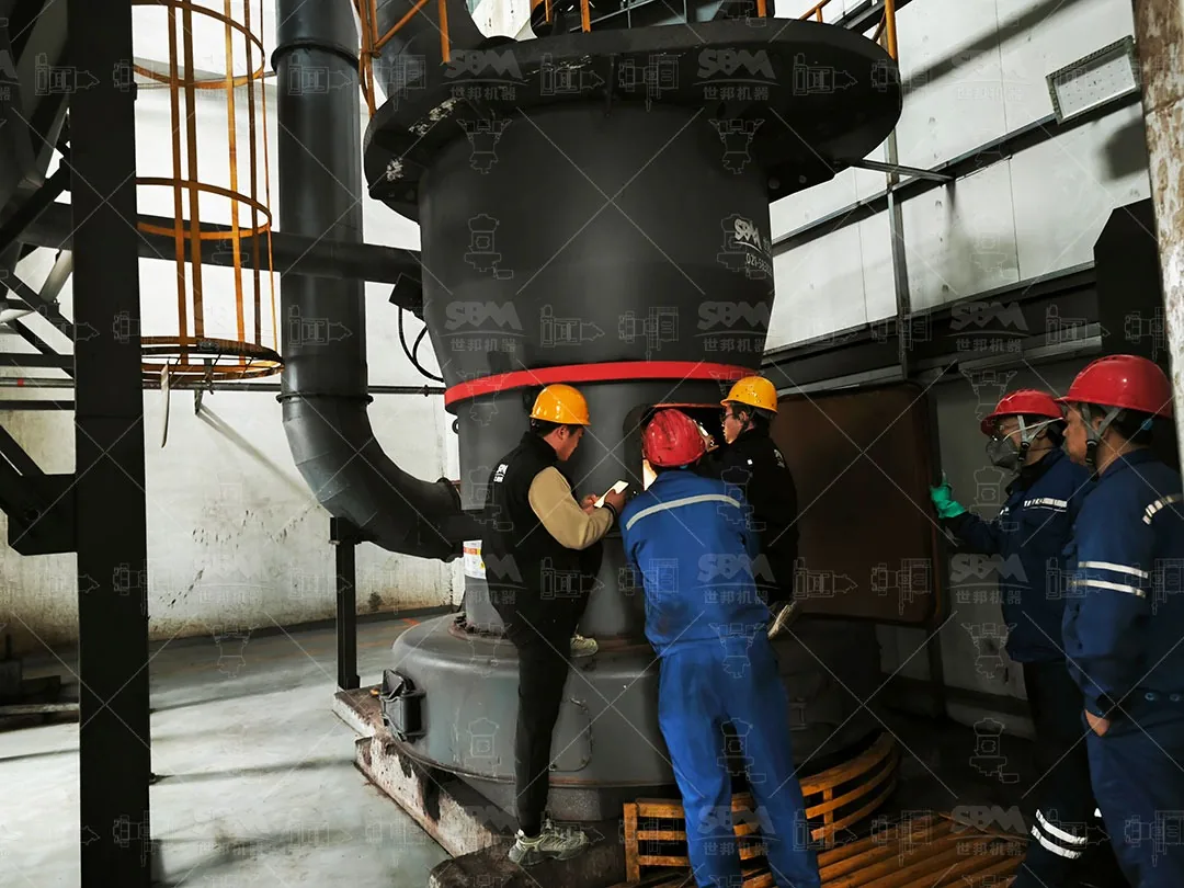 Customer operator and ZENITH service engineer reviewing the mill at the rare earth plant