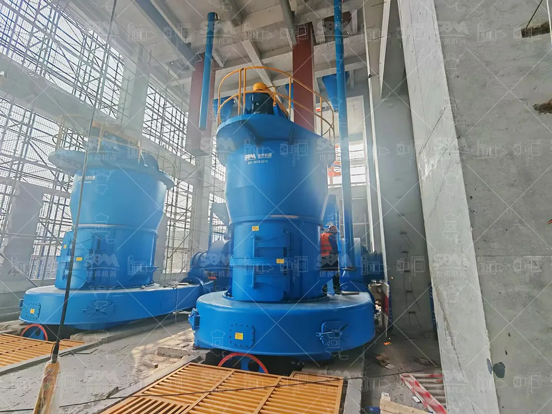 MTW178G mill positioned on its foundation during installation at the calcined coke plant