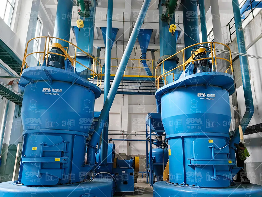 Access platform and cyclone collector above the MTW178G mills at the Jinan plant