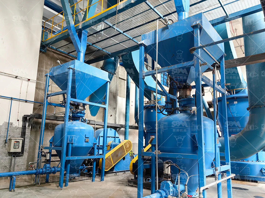 Feed hopper and material handling equipment serving the MTW178G grinding mills